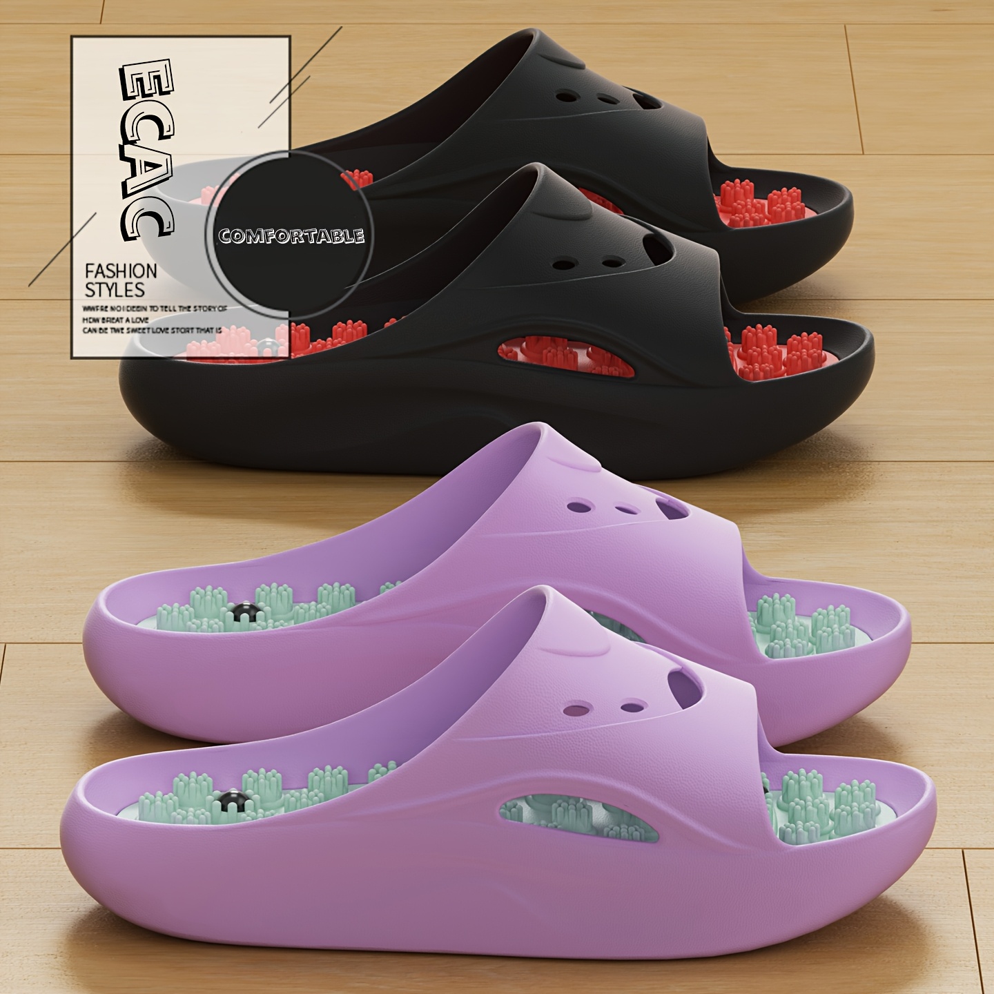 Women'S Shoes For Flat Feet - Dames Heren EVA Massageslippers Dikke Zool