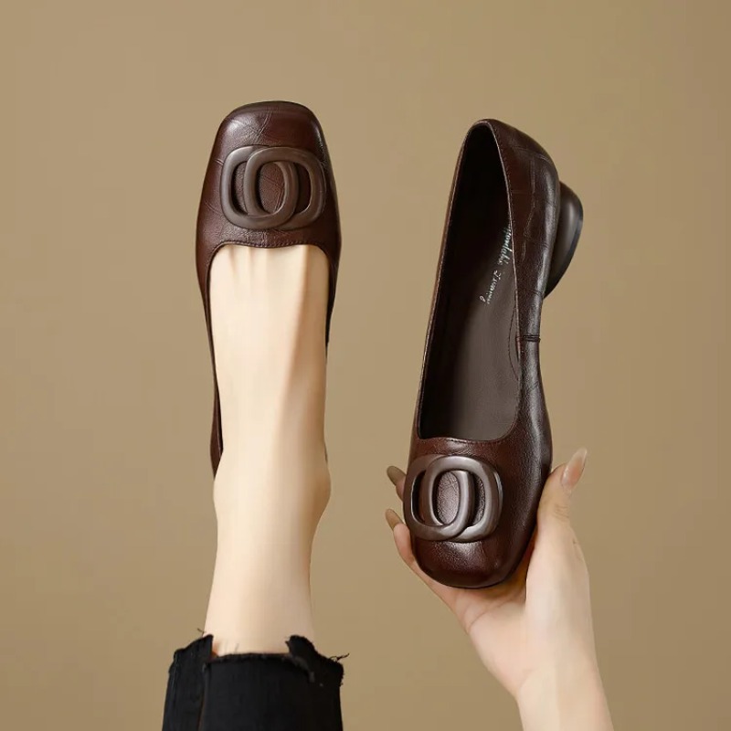 Slingback Pumps Women - Franse stijl damesschoenen Pumps Leren schoenen