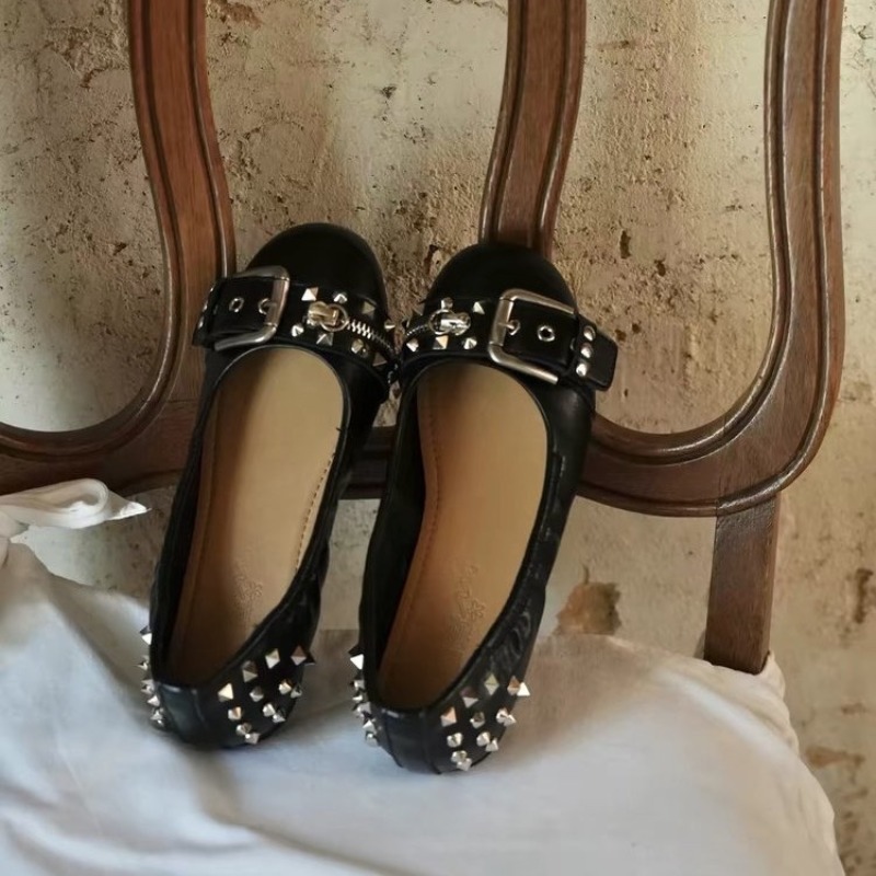 Slingback Pumps Women - Bolt damesschoenen met ronde kop, leren