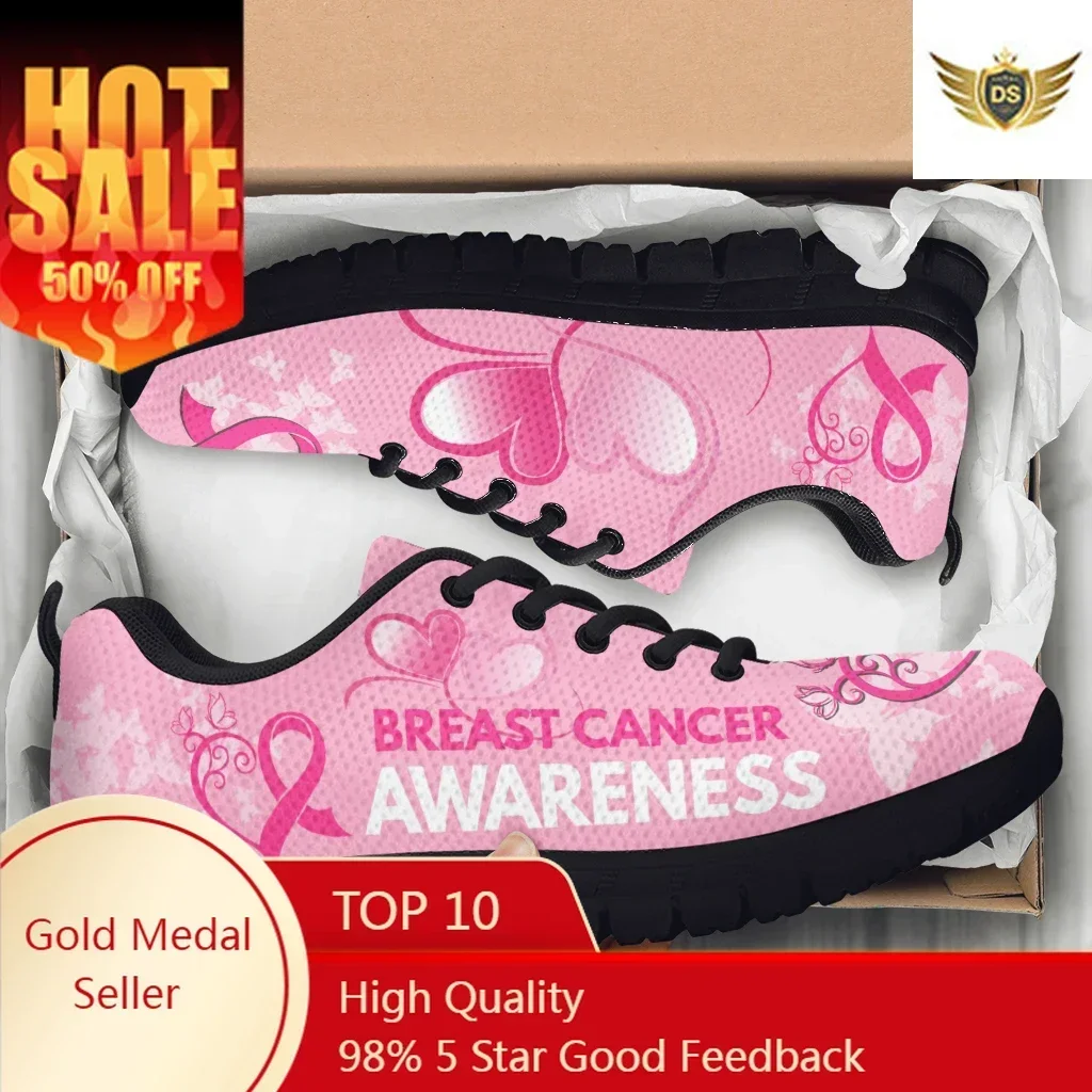 Women'S Shoes For Tennis - Tennisschoenen voor dames Borstkankerbewustzijn Roze lint