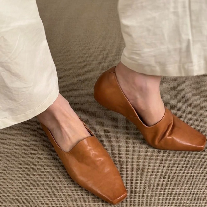 Slingback Pumps Women - Retro platte loafers Damesslip-on schoenen in
