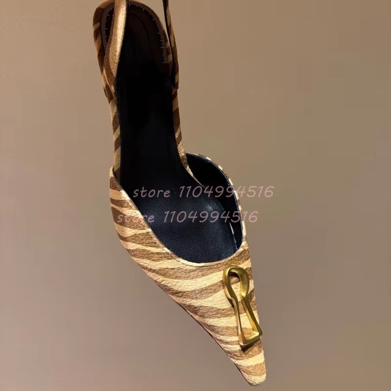 Metalen Gesp Gestreepte Puntig - Women'S Shoes Kitten Heels recensie en prijs
